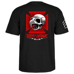Powell Peralta BONES BRIGADE Tony Hawk CHICKEN SKULL Skateboard T Shirt BLACK