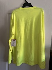 Wrangler Workwear Hi-Vis Neon Yellow Long Sleeve T-Shirt w Pocket Mens XL 46-48