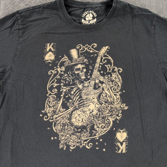Lucky Brand T Shirt Skull Rock Band Graphic Tee King of Spades Men Medium