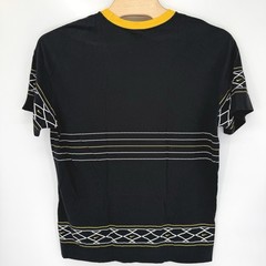 Nike T-Shirt Mens XL Black Yellow Futura Logo Embroidered Geometric Sportswear