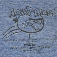 Angry Birds Wingman T Shirt Tee Shirt Lg adult teen Blue animation cartoon pics