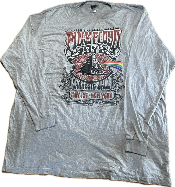 PINK FLOYD-CARNEGIE HALL NY 72-DK SIDE MOON TOUR- LONG SLEEVE T-SHIRT 5X TALL