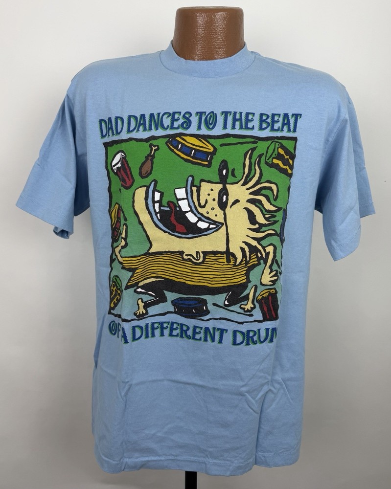 Vintage Dad T-shirt Mens Large Tight Fit 90s Funny Dad Shirt Fathers Day Humor