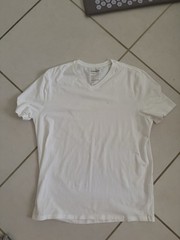 EXPRESS V-Neck Tee Solid WHITE T-Shirt,m Slim Stretch Size XL