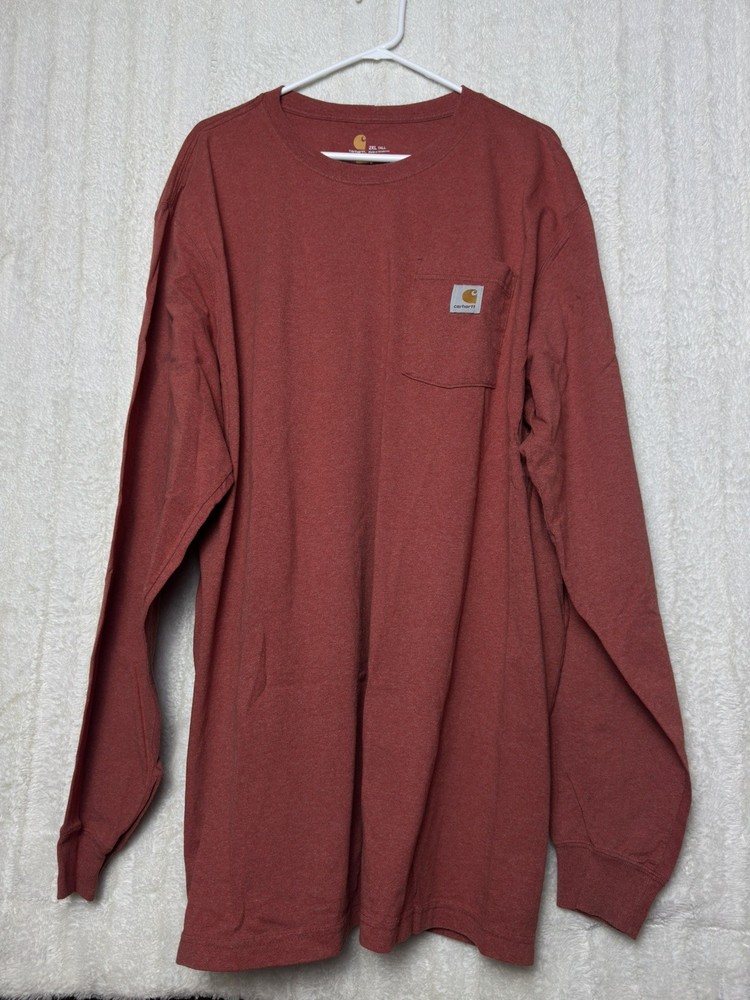 Carhartt Men’s 2XL Tall Long Sleeve Pocket Shirt Bundle Blue Red Workwear