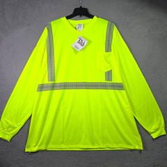 TSA Hi Viz Shirt Mens 6XL Yellow Long Sleeve Pocket Tee Casual Class 1 2 NWT
