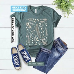 Botanical Vintage Flower Comfort Tee Shirt Nature Floral Soft Gift