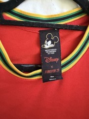 Disney x Forever 21 Men’s Red Donald Duck Lucky Duck EmbroideredRinger X