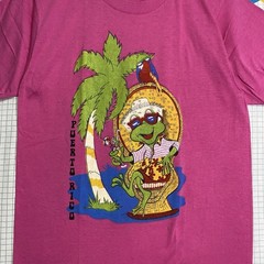 Vintage 70s Puerto Rico Frog Tshirt Medium Beach Retro Palm Trees Single Stitch