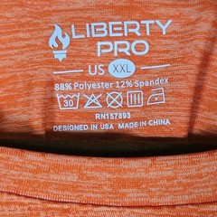 Liberty Pro Mens XXL 2 Pack Performance T-Shirts Orange Teal Heathered Stretch