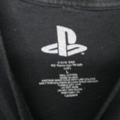 PlayStation Graphic Print Logo & Buttons On Sleeve Black Men Size | L