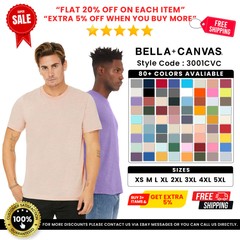 Bella + Canvas 3001CVC Unisex CVC T Shirt Retail Fit Heather Stylish Tee T-Shirt