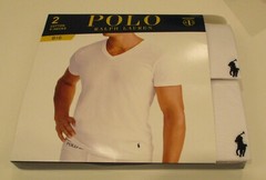 2 POLO RALPH LAUREN 2XL 3XL 4XL COTTON WHITE BLACK V NECK T-SHIRTS UNDERSHIRTS