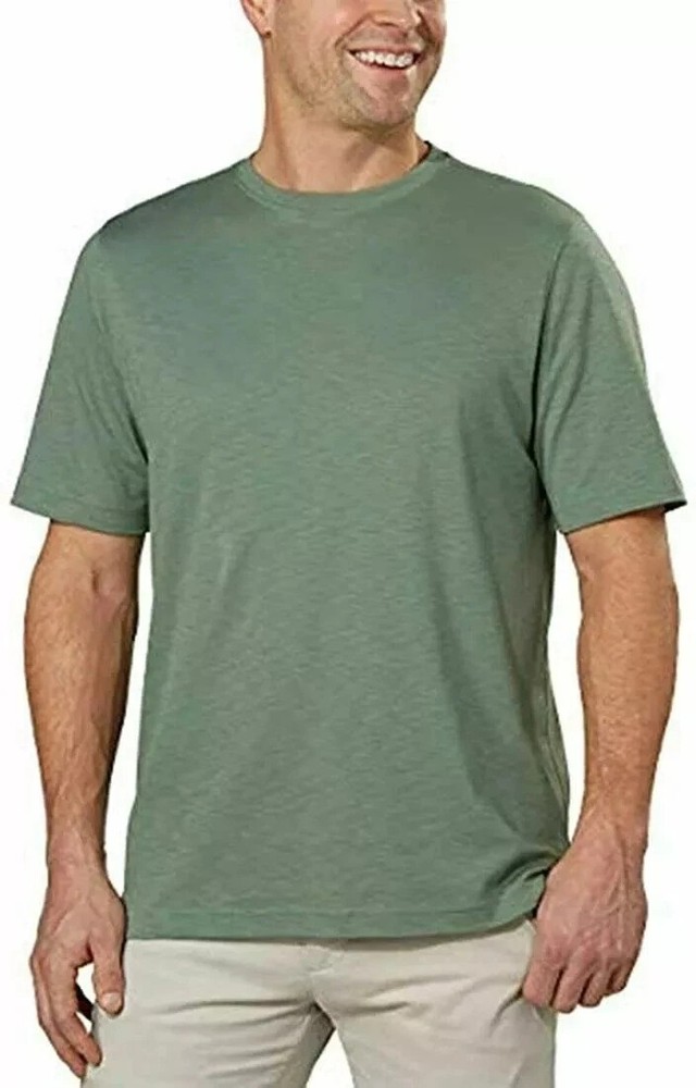 NEW Kirkland Signature Mens L Pima Cotton Slub Tee Green
