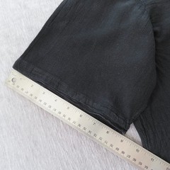 Garras Shirt Mens XL Black Cotton Gauze Lace Up Mexican Festival Beach Casual