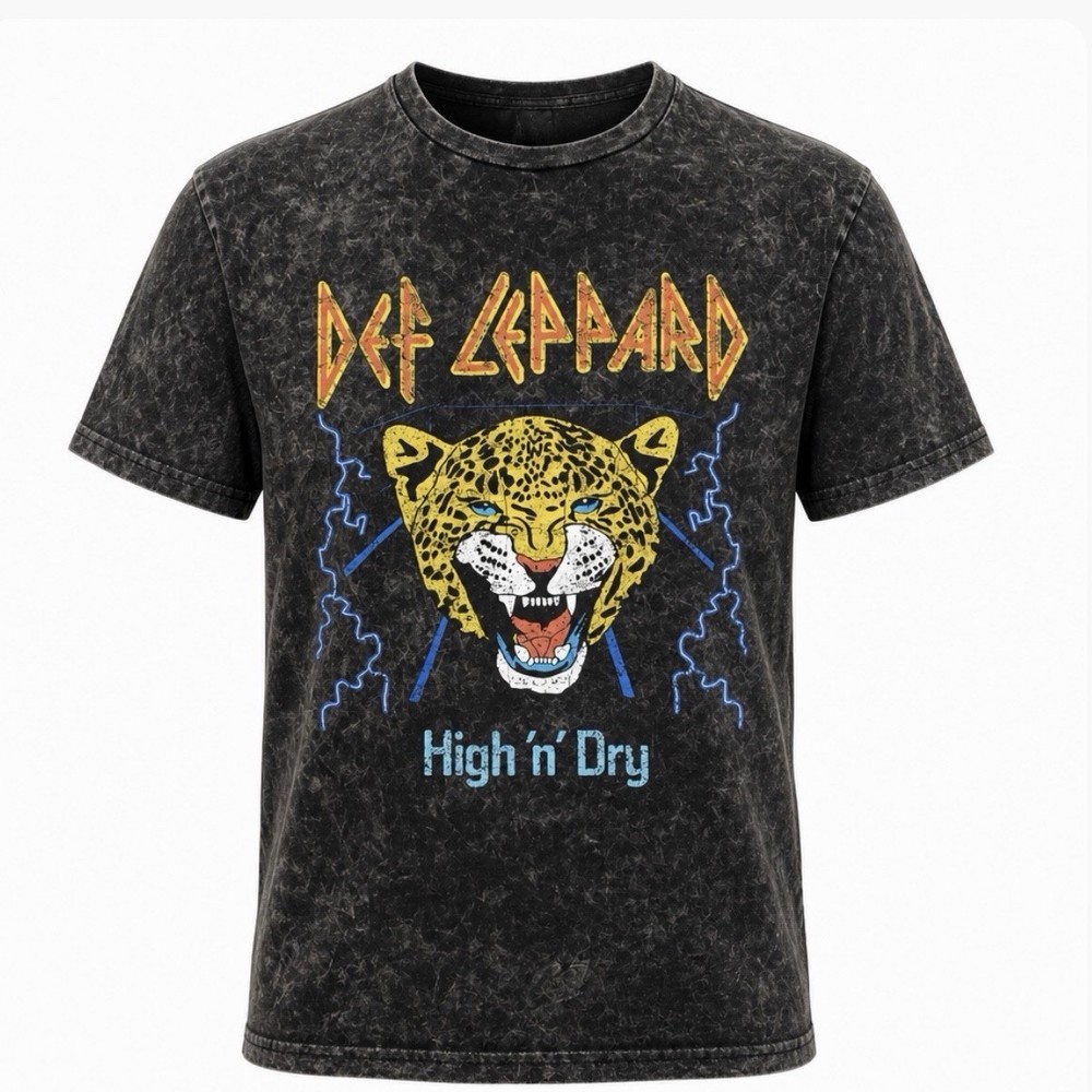 Def Leppard High ‘n’ Dry Logo Graphic Crew Neck T-Shirt M