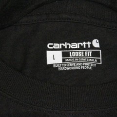 Carhartt T Shirt Mens Large Black Loose Fit Pocket Tee Workwear Utility