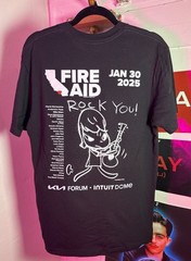 Yoshitomo Nara Fire Aid T Shirt Intuit Dome / Kia Forum Size Large
