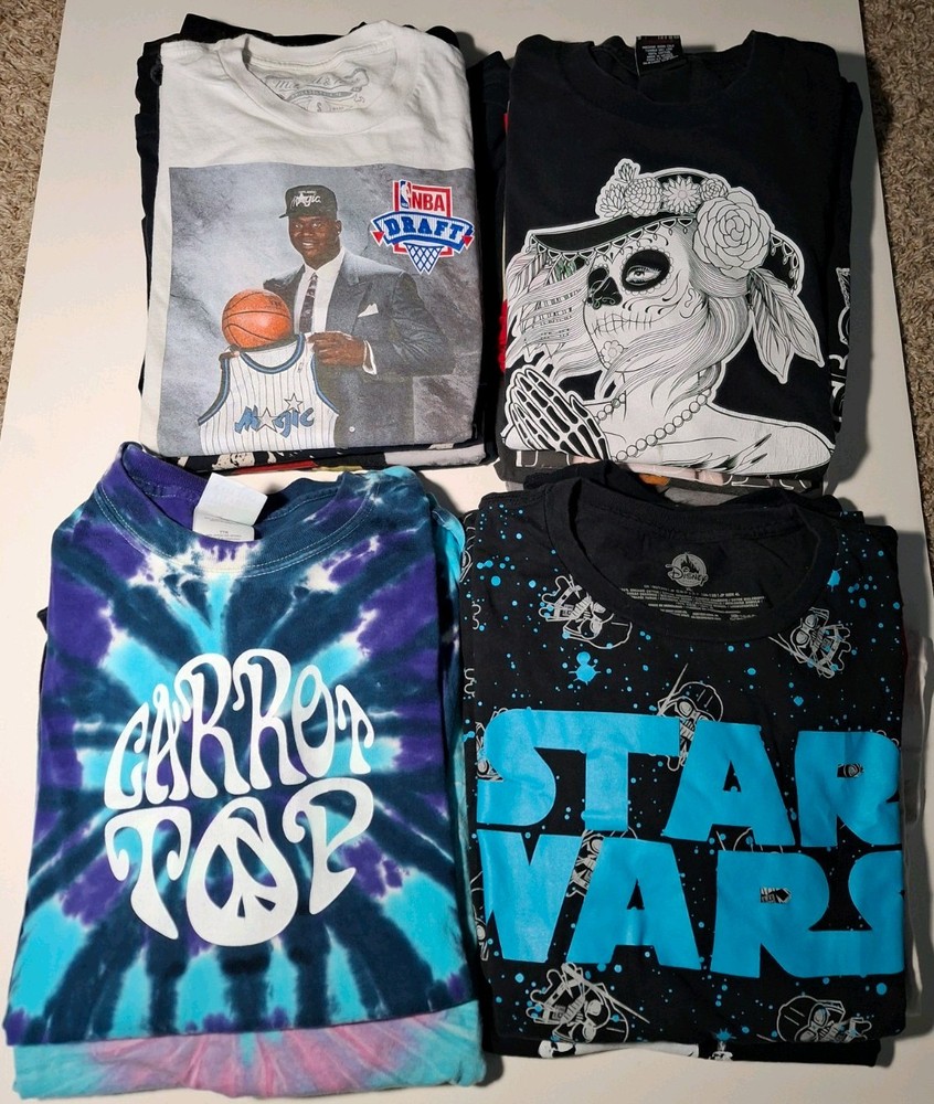20 Piece Graphic Tee Bundle Variety Tie Dye B Grade Workwear Project Upcycle
