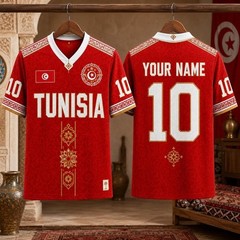 Personalize Tunisia Football Jersey Vintage, Custom Tunisia Soccer Shirt, Gift f