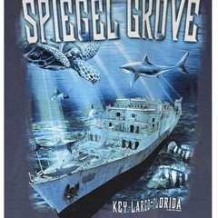 USS Spiegel Grove Graphic T-Shirt Key Largo Florida Vacation Ocean Divers Large