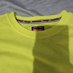 NEW Wrangler Workwear Men’s Hi-Vis Yellow Long Sleeve Pocket T-Shirt MEd 38-40
