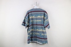 Vtg 90s Streetwear Mens Large Distressed Striped Color Block T-Shirt Cotton USA