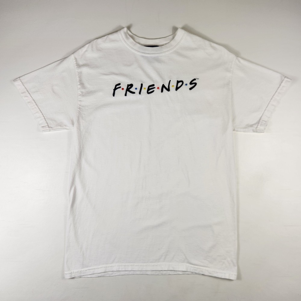 VTG NBC Experience Store Friends T-Shirt Embroidered Spellout Adult Medium White