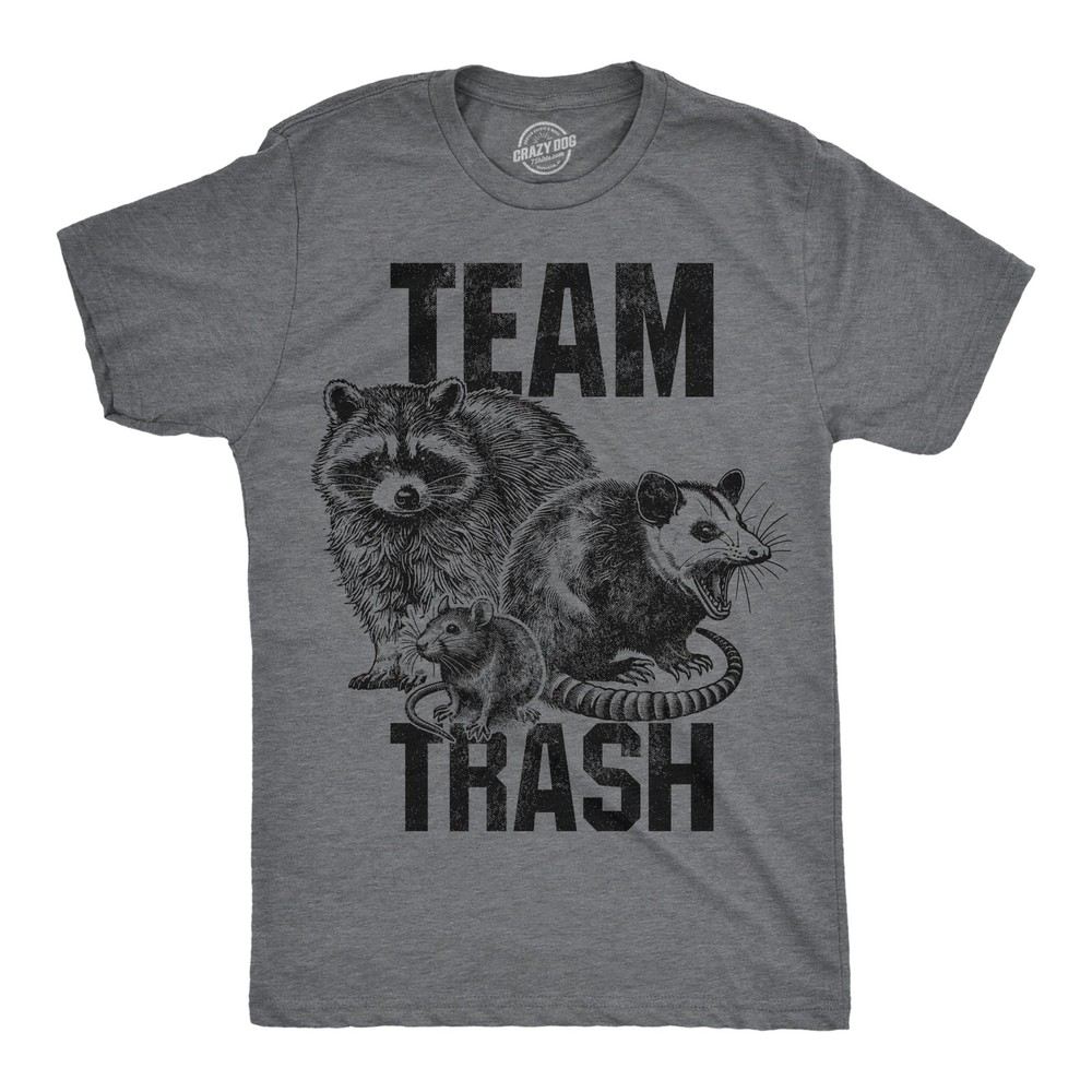 Mens Funny T Shirts Team Trash Sarcastic Raccoon Graphic Novelty Tee For Men