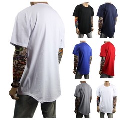 Men T-Shirts BIG & TALL Heavy Weight Long Extended Casual Active Crew Neck S-5X