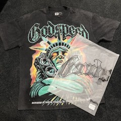 Godspeed World Tour Music Graphic Print Black Crew Neck T-Shirt Mens M
