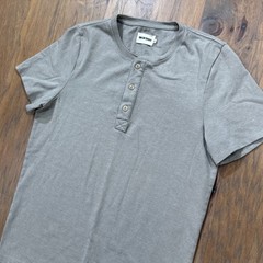 Taylor Stitch Shirt Mens 38 Small Fog Gray Heavy Bag Henley Cotton Classic Slim
