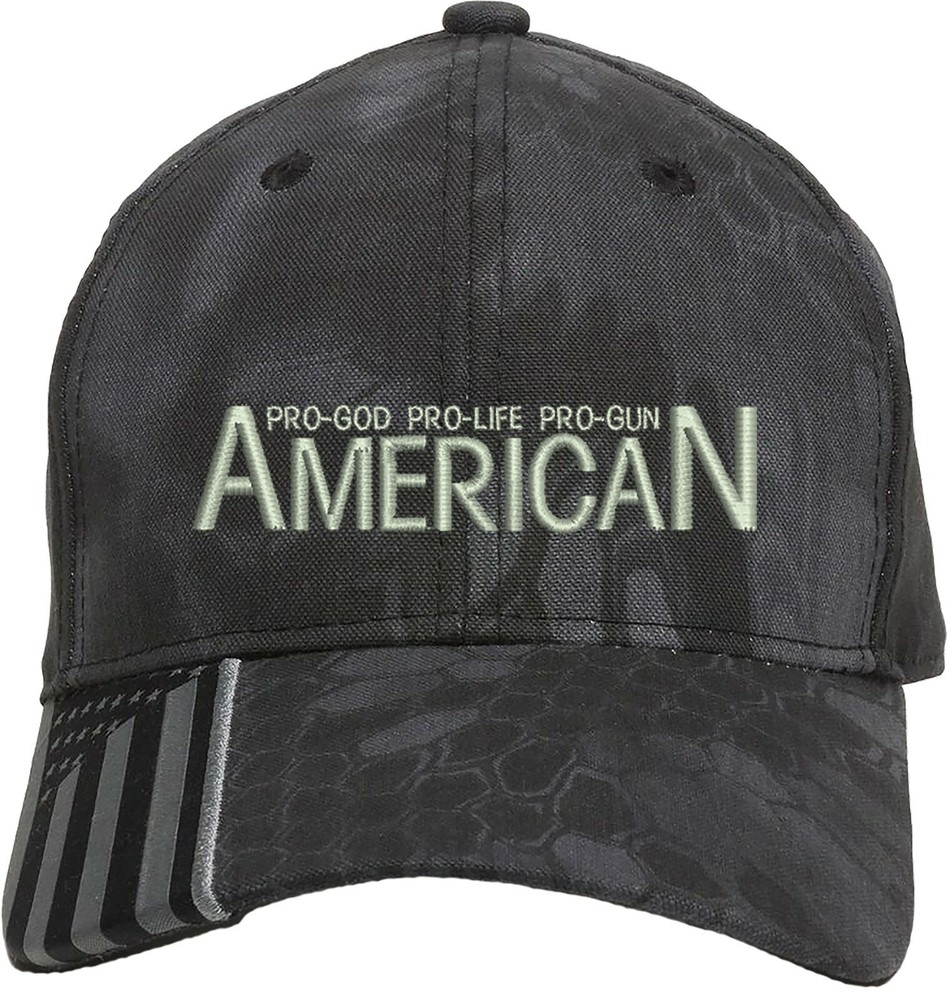 ProGod ProLife ProGun 1Col Embroidered Structured Adjustable US Flag on bill Hat