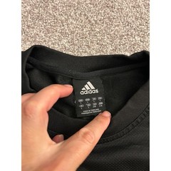 Adidas Athletic T-Shirt Mens Large Black Good 3-Stripe Mesh Performance Tee