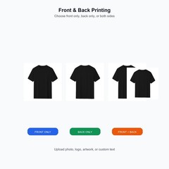 Custom T-Shirt Personalized Unisex Front & Back Print Your Photo Logo Design