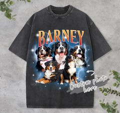 Custom Pet Portrait Comfort Tee Personalized Retro Dog Cat Art Gift