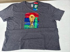 FIFA World Cup Men’s Gray Graphic Print Logo Crew Neck Short Sleeve T-Shirt