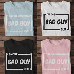 I’m The Bad Guy Duh T-Shirt Music Lyrics Party Shirt Festival Top Christmas Tee