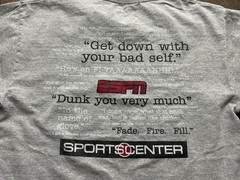 Champion ESPN Sportscenter T Shirt Mens Small Gray Short Sleeve TV Promo