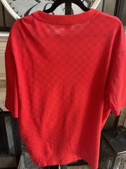 LOUIS VUITTON Men’s LV monogram crystal patch damier T-Shirt – red – XXL 2XL