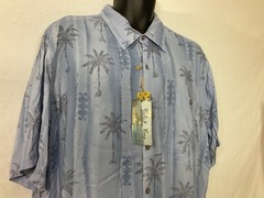 Batik Bay Light Blue Hawaiian Print Button Down Shirt Men’s Size XL NWT