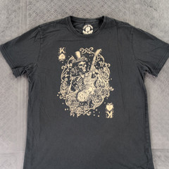 Lucky Brand T Shirt Skull Rock Band Graphic Tee King of Spades Men Medium