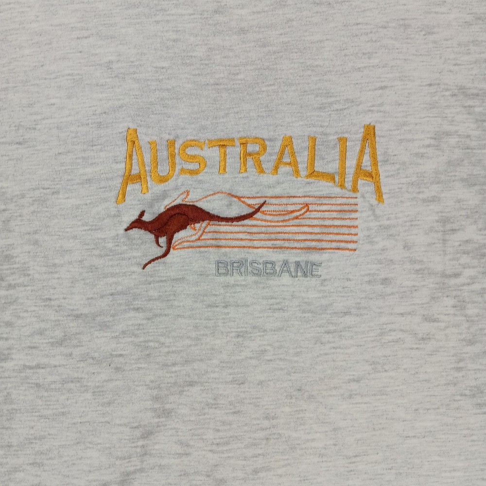 Australia Shirt Mens Large White Brisbane Kangaroo Embroidered Comfort Tee