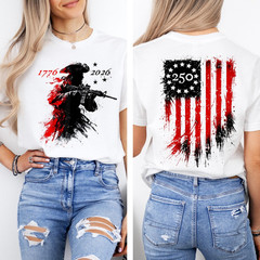 Tactical Revolutionary Soldier Shirt American Flag 250 Years Patriot 1776-2026