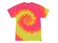 Tie Dye T-Shirts Fluorescent Pink Adult & Kids Sizes S to 5X Cotton Colortone