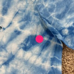 DIKOTOMY Blue White Tie-Dye Hooded Skeleton Flamingo Graphic T-Shirt Mens L