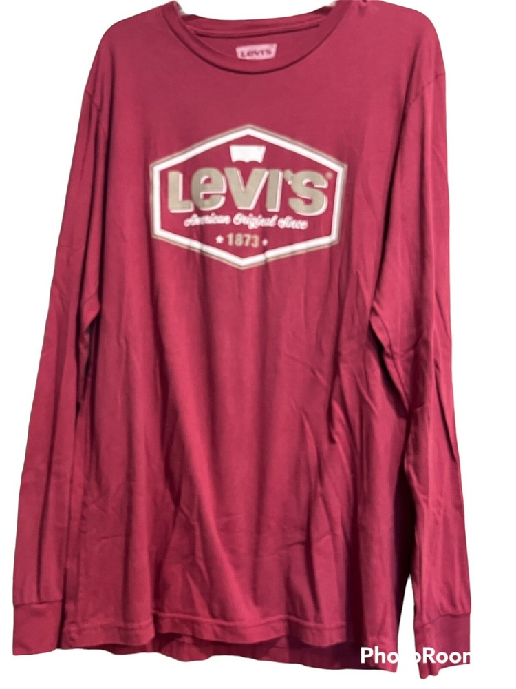 Levi’s Men’s T-Shirt L Long Sleeve Crew Neck Cotton Machine Washable