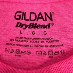 Gildan DryBlend T-Shirt Unisex Size Large Pink Cotton/Polyester