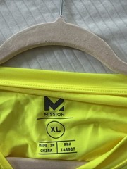 MISSION Unisex X LARGE Hi Vis Yellow Cooling Long Sleeve Performance Shirt.