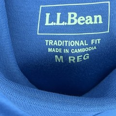 L.L.Bean Blue Mock Neck Shirt Men M 100% Cotton Long Sleeve Casual (NEW)